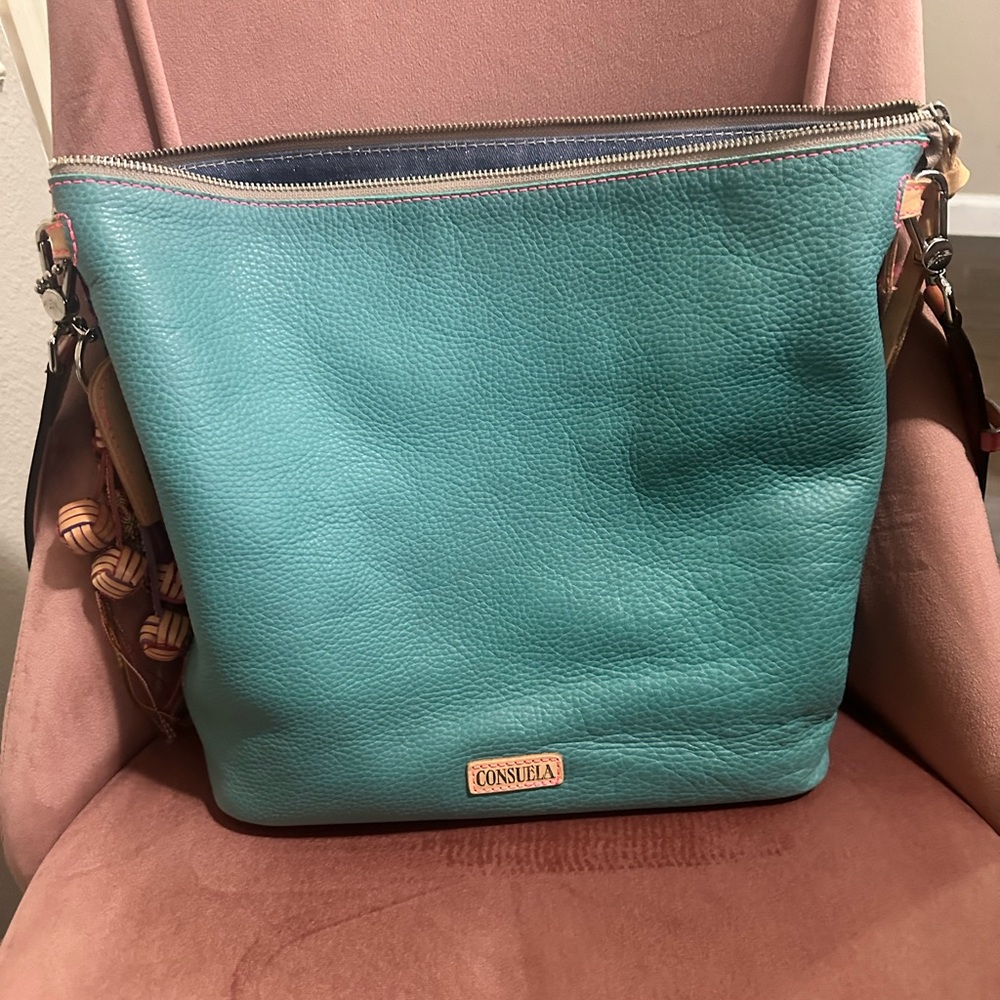 Consuela Guadalupe Hobo with Consuela crossbody strap only and charm.